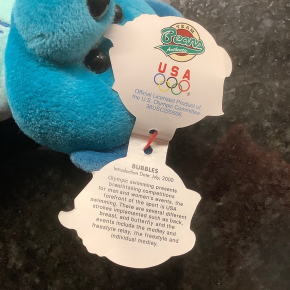 Swimming USA Olympics 2000 Bubbles Plush Bear - Picture 8 of 8